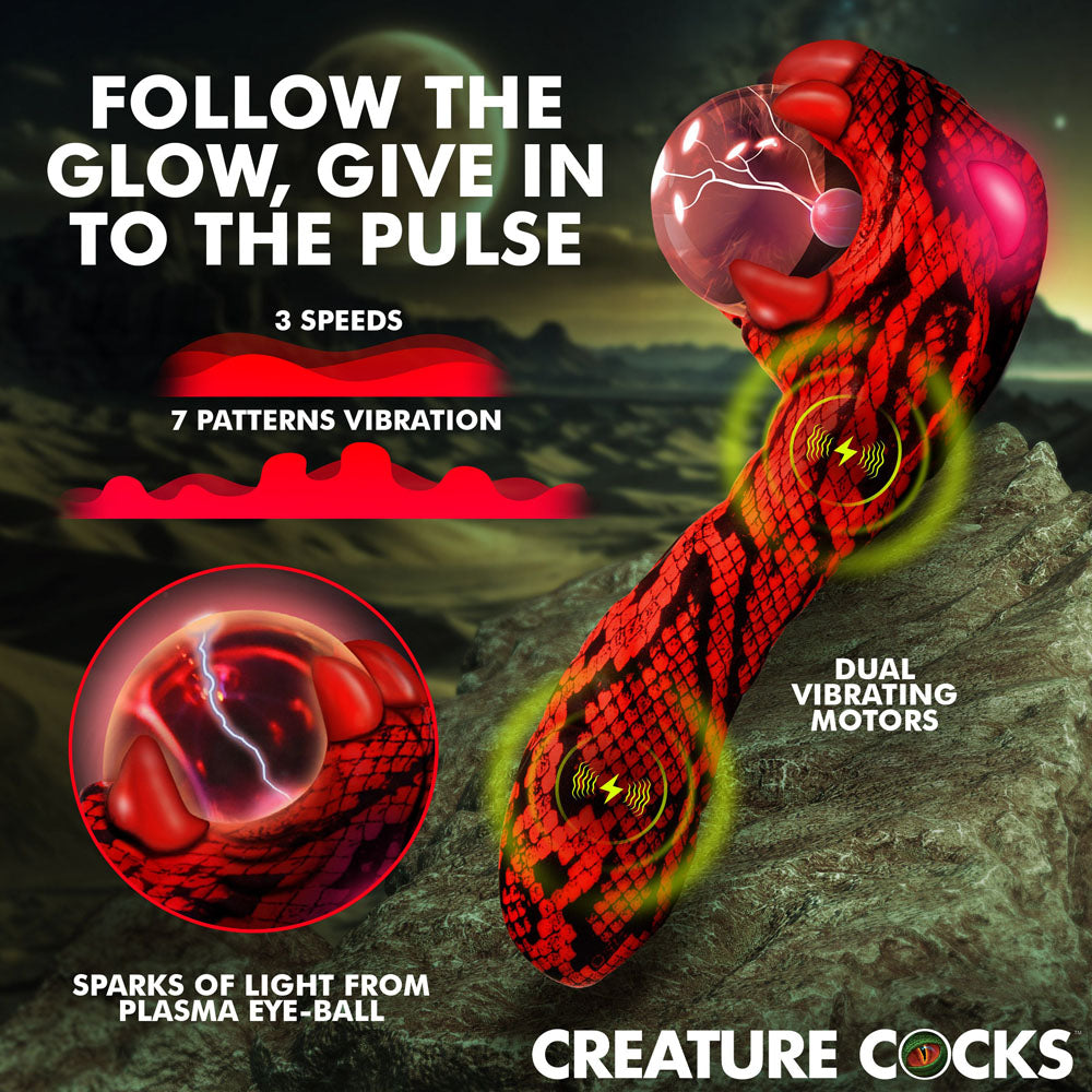 Creature Cocks Cobra - Silicone Plasma Fantasy Vibrator with Plasma Ball Orb