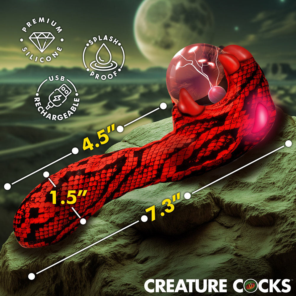 Creature Cocks Cobra - Silicone Plasma Fantasy Vibrator with Plasma Ball Orb