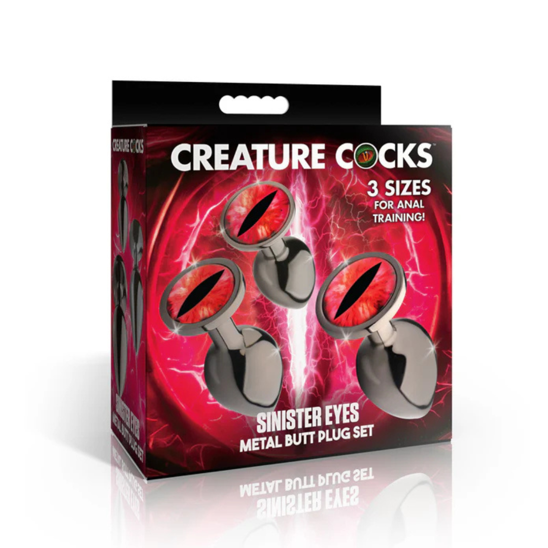 Creature Cocks Sinister Eyes Metal Butt Plug Set