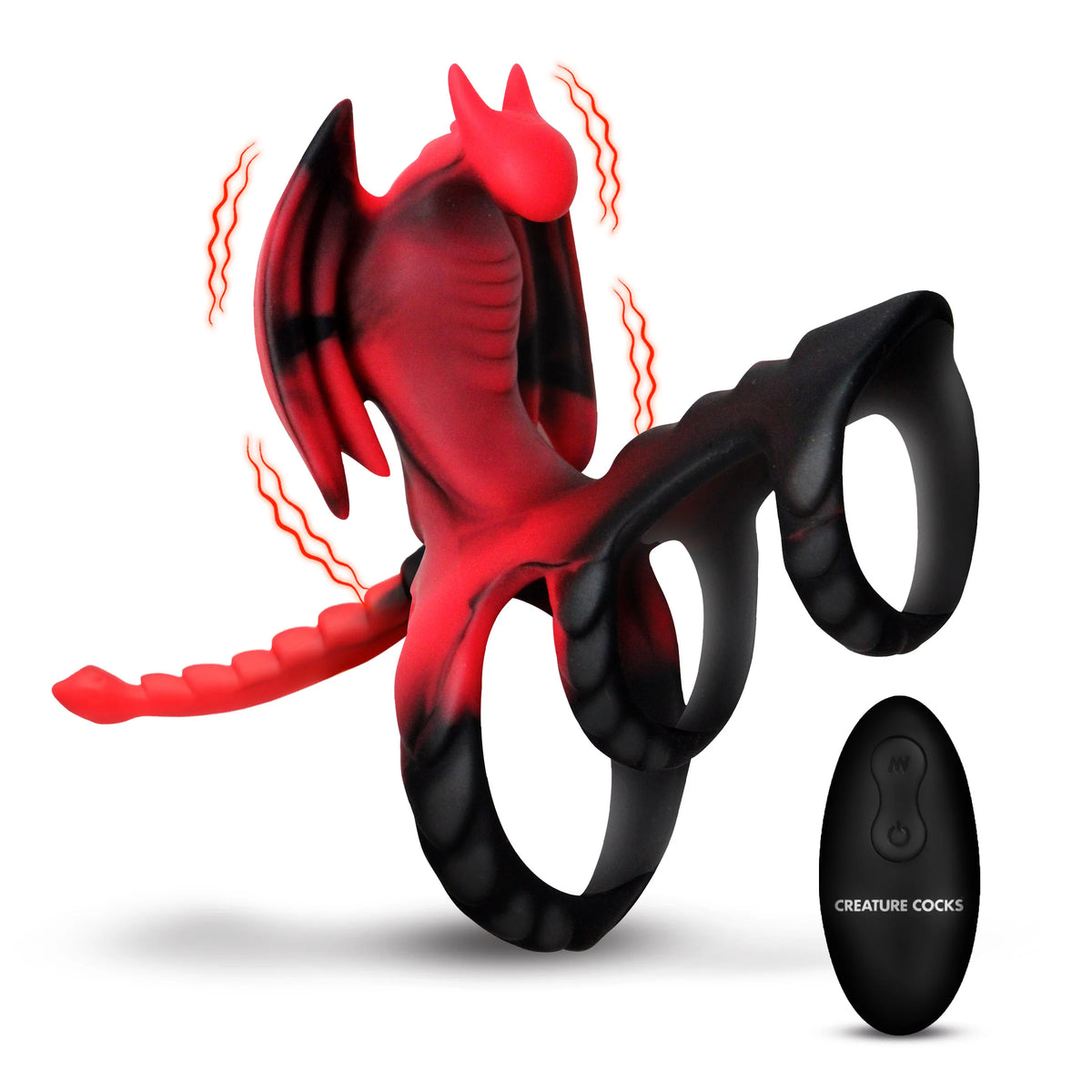 Creature Cocks Dragon Flight Vibrating Silicone Cock Ring with Remote