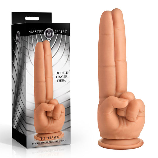 Master Series The Pleaser - Flesh 23.6cm Double Finger Dildo