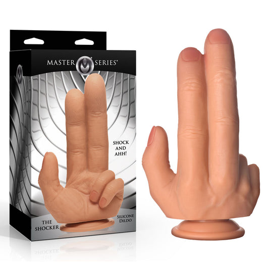 Master Series The Shocker - Flesh 20.8cm Double Finger Dildo