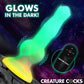 Creature Cocks Astro Cock - Glow In Dark Vibrating Fantasy Dildo with Remote