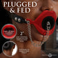Master Series Plugged - Red Lips Silicone Feeding Mouth Gag