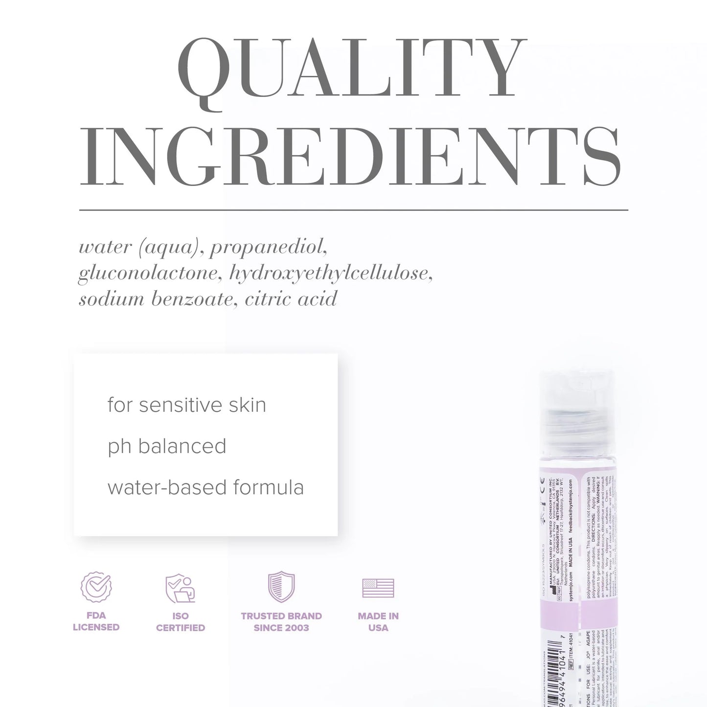 JO Agape Water Based Lubricant 8oz/240ml