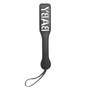 Love In Leather Vegan Leather Paddle With The Word Featuring Contrast White “Baby” Wording B-PAD10