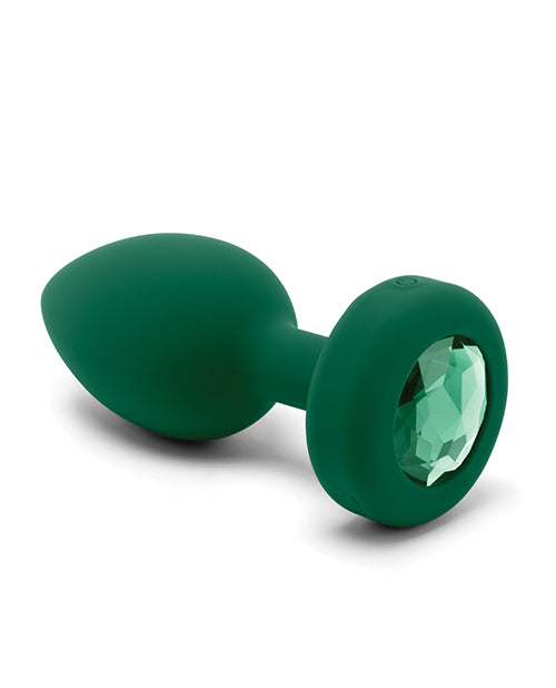 COTR | B-Vibe Vibrating Jewel Plug M/L Green with Emerald Jewel and Remote