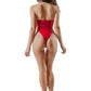 Starline Lingerie Wet Look Diamond Teddy Red Size S/M/L