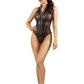 Starline Lingerie Zebra Mesh Teddy Black Size S/M/L