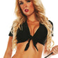 Starline Lingerie Solid Tie Top Black Size S/M or M/L