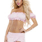 Starline Lingerie Pleated Solid Mini Skirt Pink Size S/M or M/L