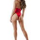 Starline Lingerie Wet Look Liquid Halter Teddy Red Size S/M/L