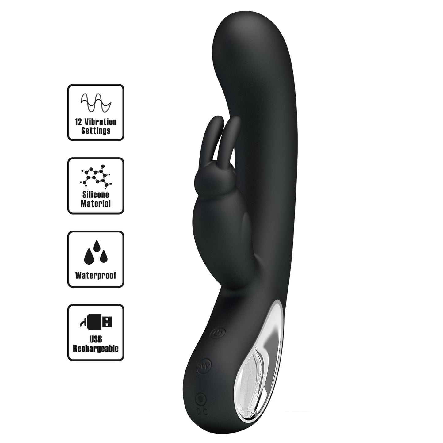 Party Up Colin Rabbit Vibrator Black