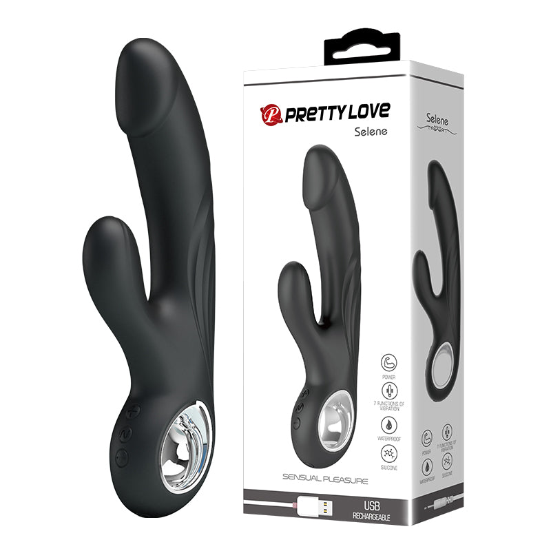 Pretty Love Selene Easy Grip G-Spot Rabbit Vibrator Black