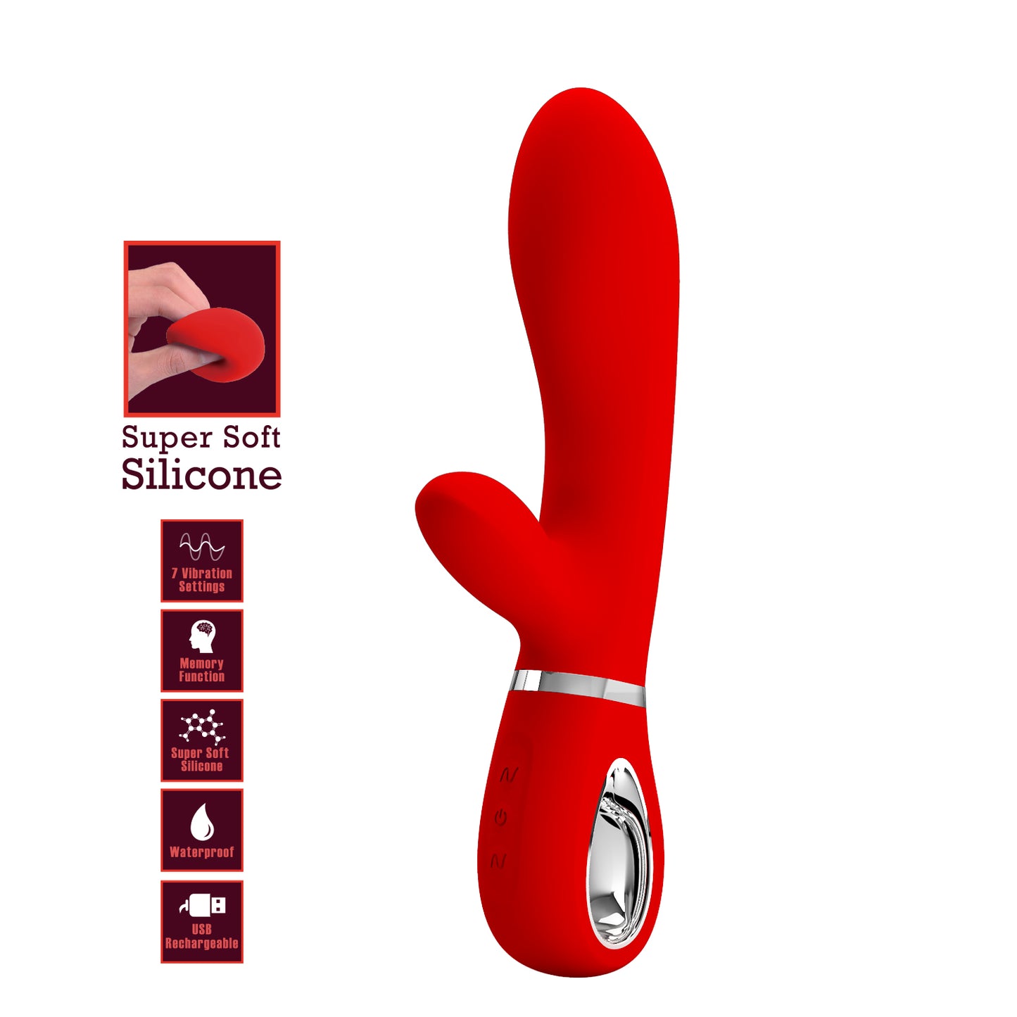 Pretty Love Super Soft Silicone Thomas Rabbit Vibrator Red