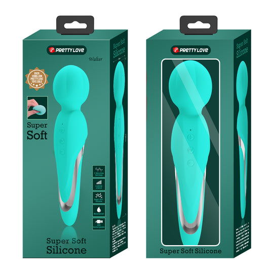 Pretty Love Super Soft Silicone Walter Body Massage Wand Vibrator Seafoam