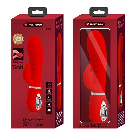 Pretty Love Super Soft Silicone Prescott Rabbit Vibrator Red