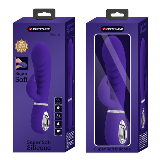 Pretty Love Super Soft Silicone Prescott Rabbit Vibrator Purple