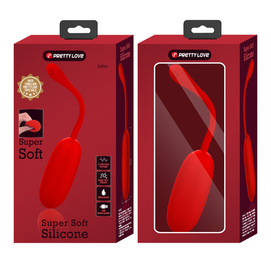 Pretty Love Super Soft Silicone Julius Bullet Egg Vibrator Red
