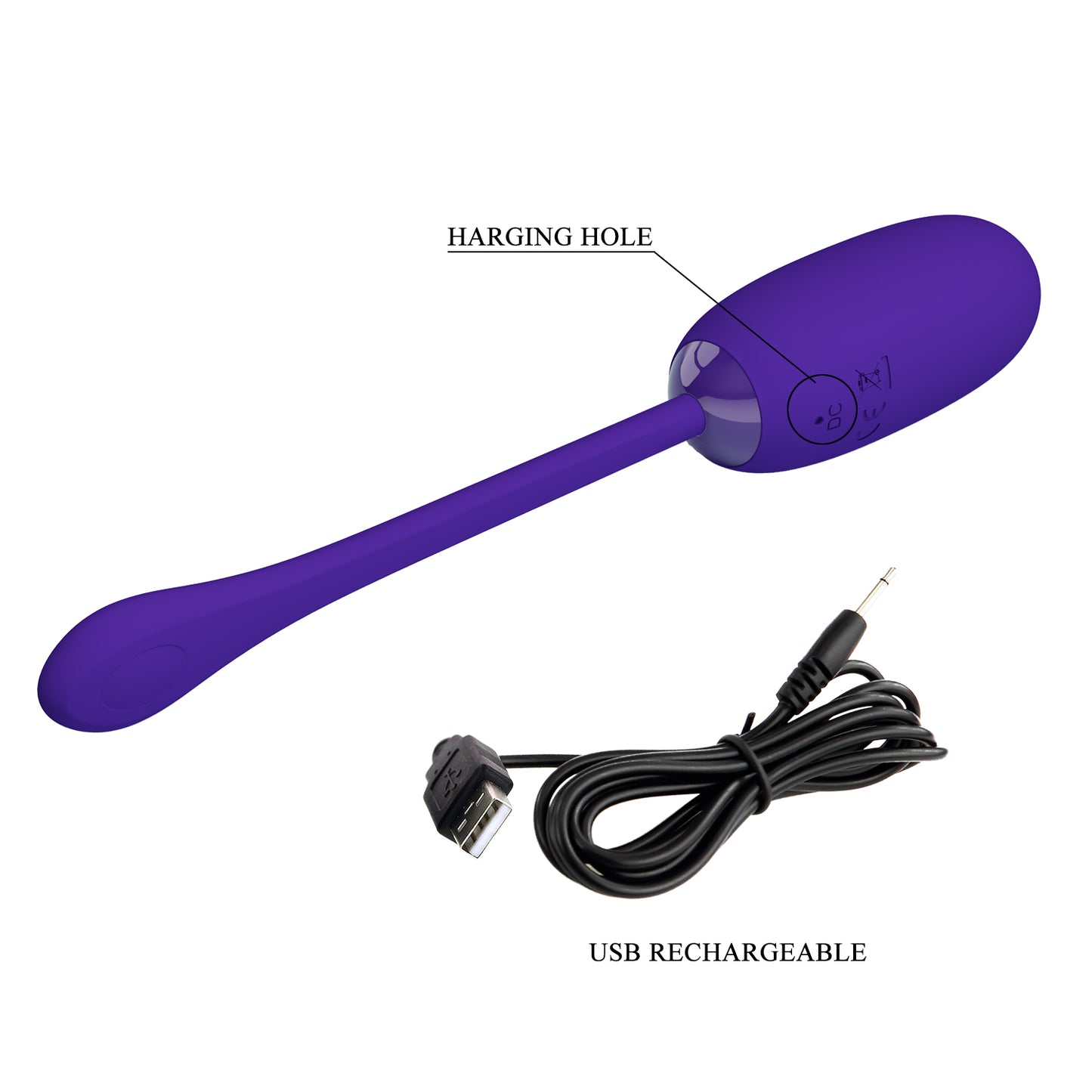 Pretty Love Super Soft Silicone Julius Bullet Egg Vibrator Purple