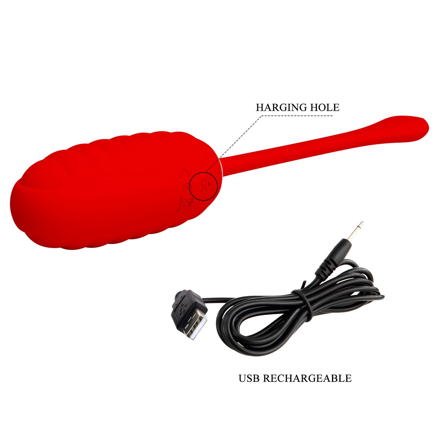 Pretty Love Super Soft Silicone Kirk Vibrating Egg Red