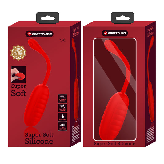 Pretty Love Super Soft Silicone Kirk Vibrating Egg Red