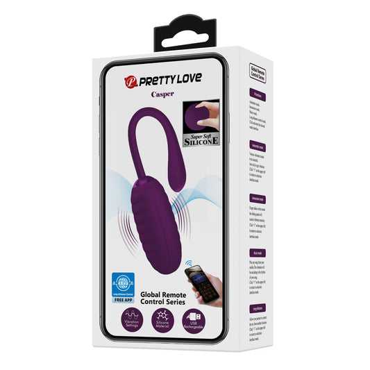 Pretty Love Super Soft Silicone Kirk Vibrating Egg Purple (App)