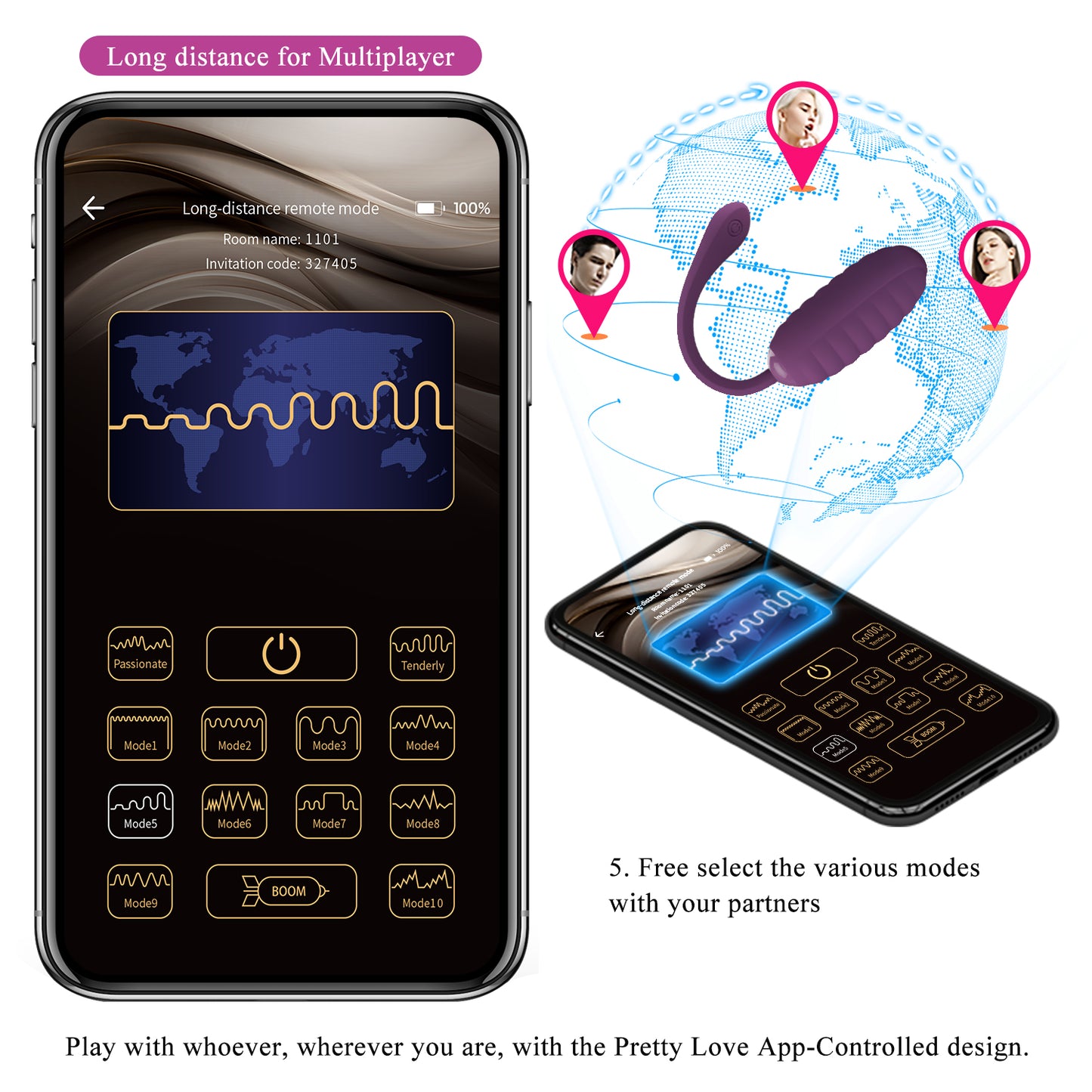 Pretty Love Super Soft Silicone Kirk Vibrating Egg Purple (App)