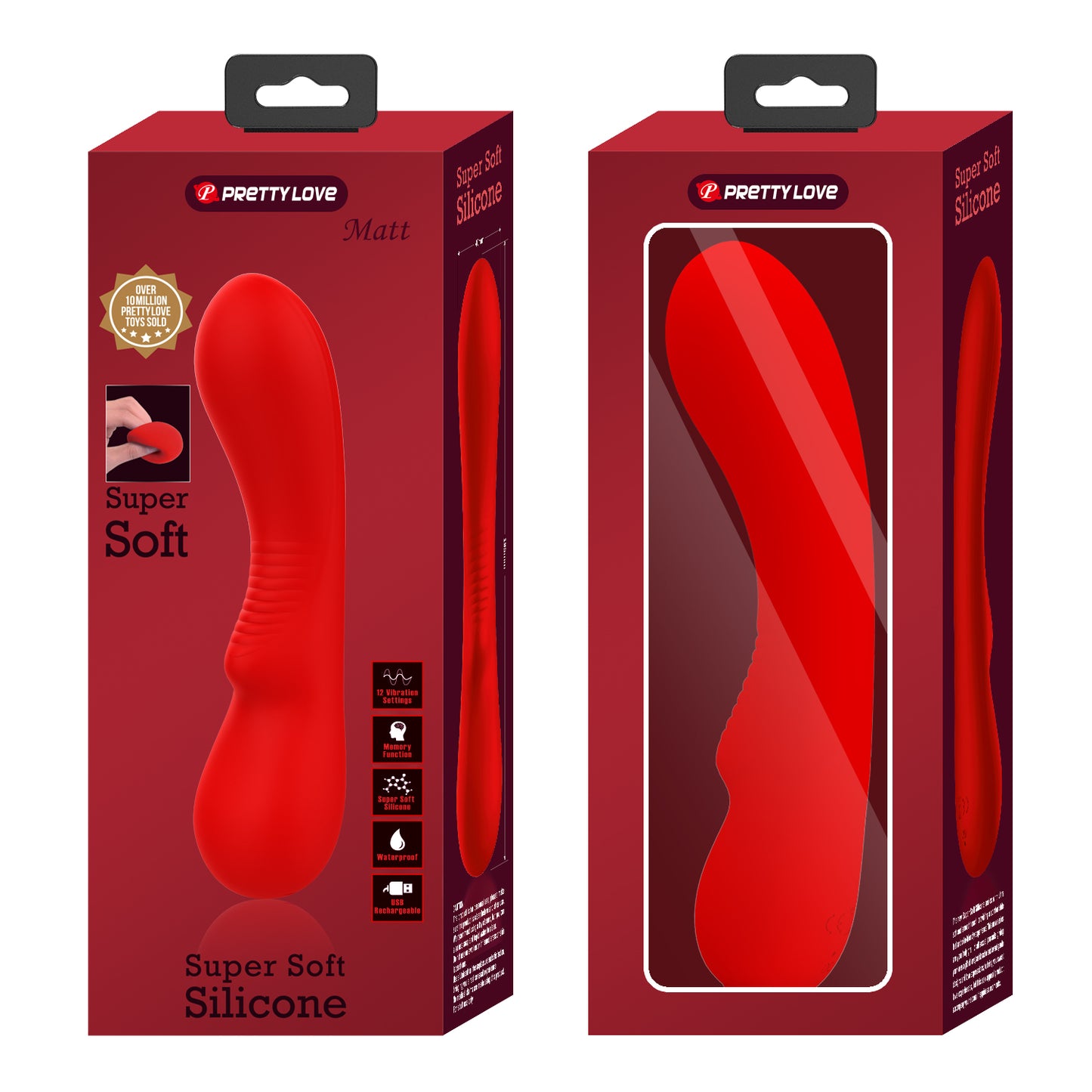 Pretty Love Super Soft Silicone Prescott Vibrator Red