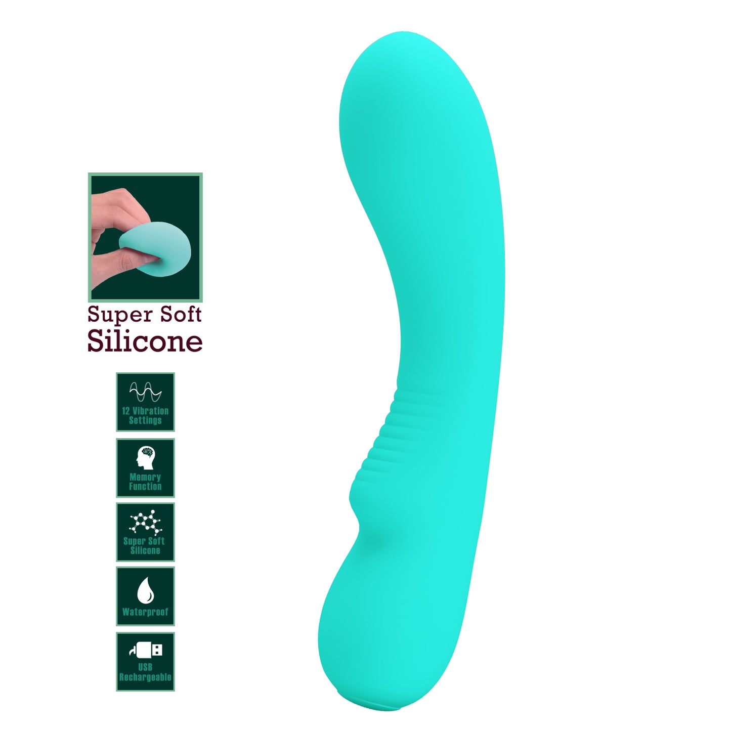 Pretty Love Super Soft Silicone Prescott Vibrator Green