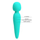 Pretty Love Super Soft Silicone Meredith Wand Massager Green