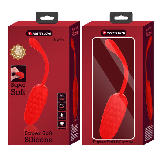 Pretty Love Super Soft Silicone Marina Vibrating Egg Red