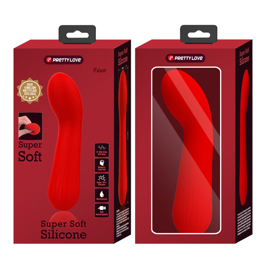 Pretty Love Faun Super Soft Silicone Flexible G-Spot Vibrator Red