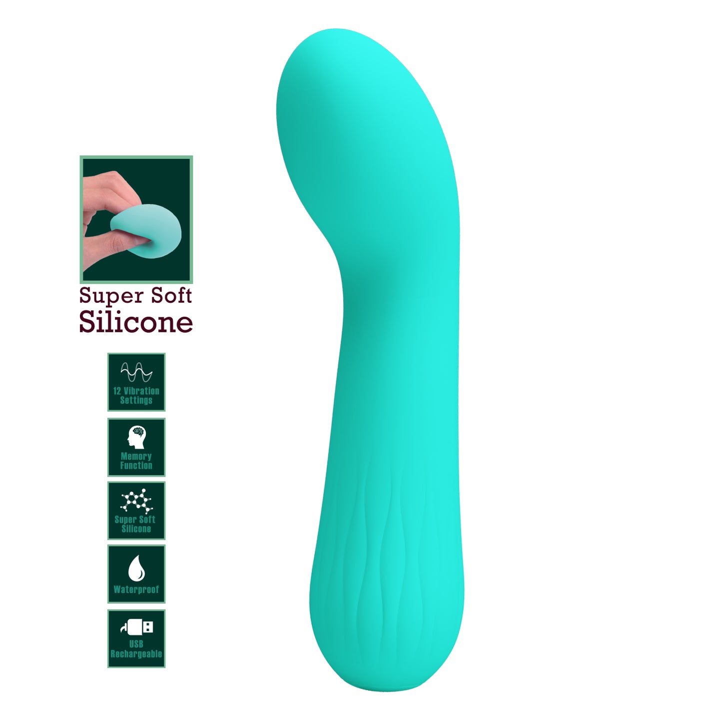 Pretty Love Faun Super Soft Silicone Flexible G-Spot Vibrator Green