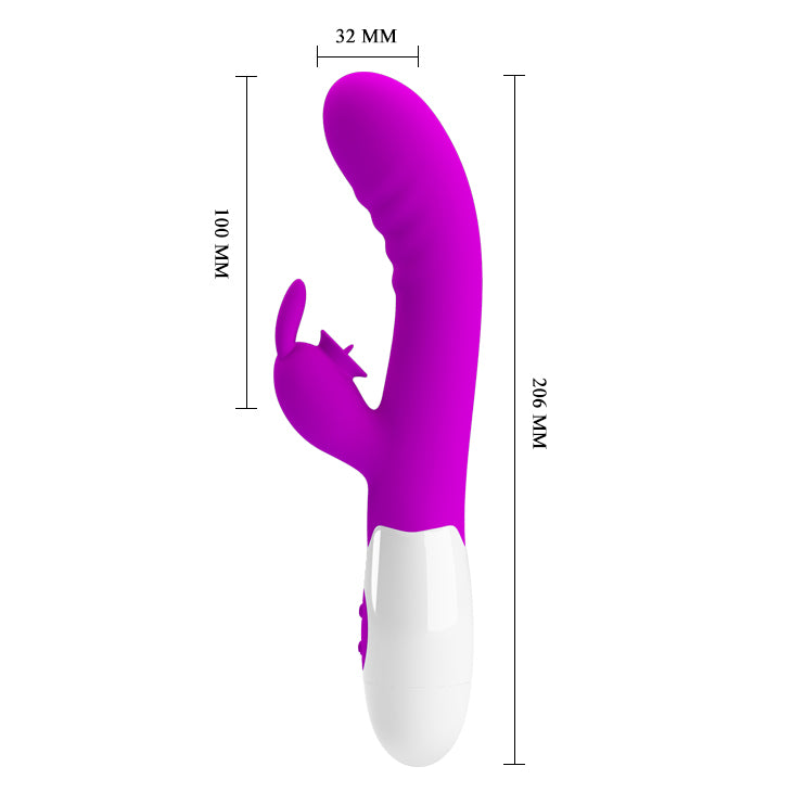 Pretty Love Cerberus Licking Rabbit Vibrator Purple