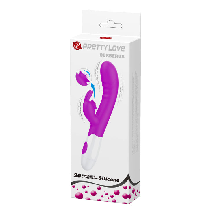 Pretty Love Cerberus Licking Rabbit Vibrator Purple