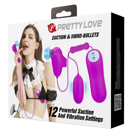 Pretty Love Clitoral Suction and Vibro Bullet Purple