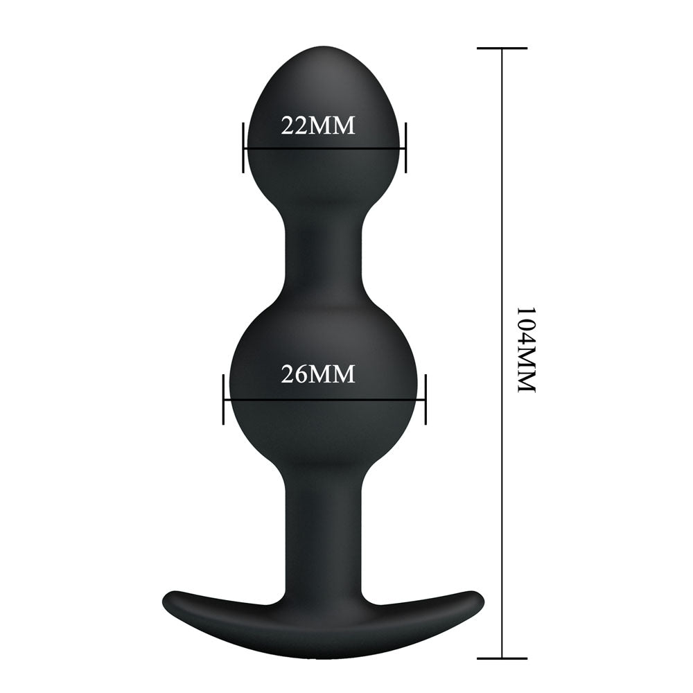 Party Up JAMES Anal Bead Plug - Black 10.4cm Beaded Butt Plug