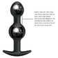 Party Up JAMES Anal Bead Plug - Black 10.4cm Beaded Butt Plug