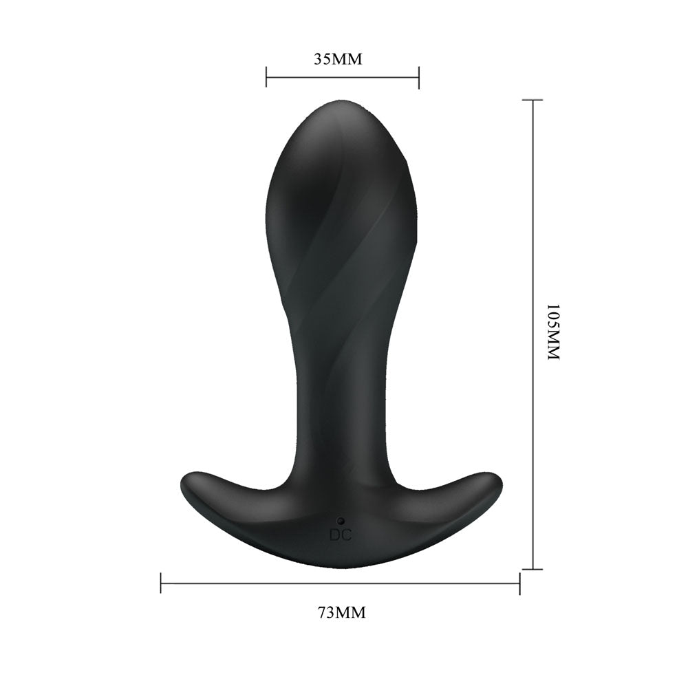 Party Up KEITH Vibrating Plug - Black 10.5cm Vibrating Butt Plug