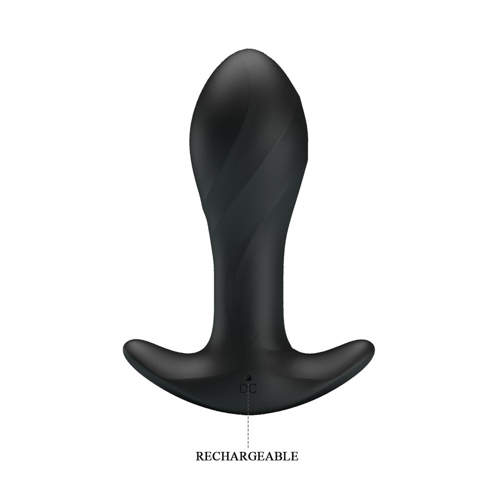 Party Up KEITH Vibrating Plug - Black 10.5cm Vibrating Butt Plug