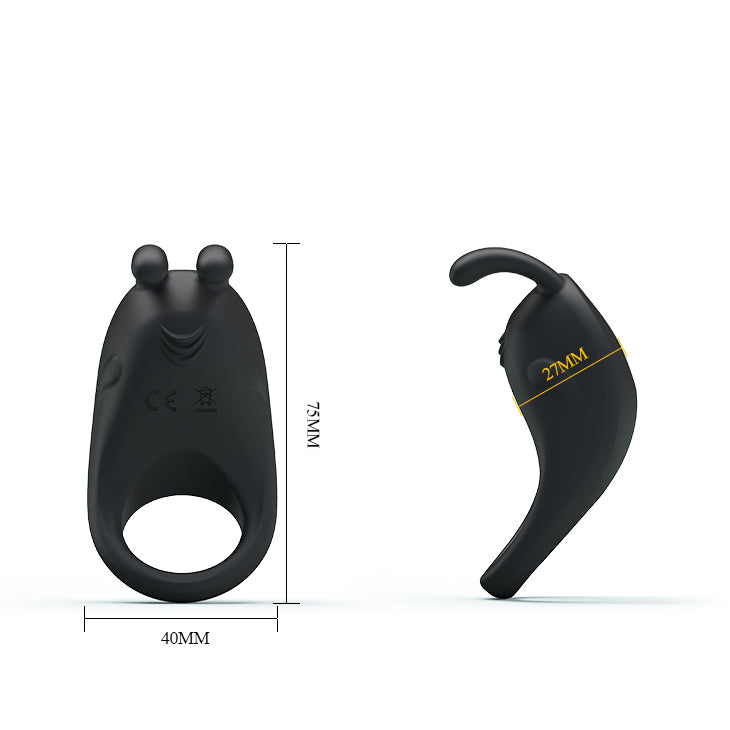 Pretty Love Rabbit Vibrator Cock Ring Black