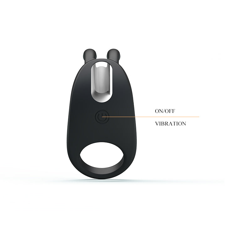 Pretty Love Rabbit Vibrator Cock Ring Black