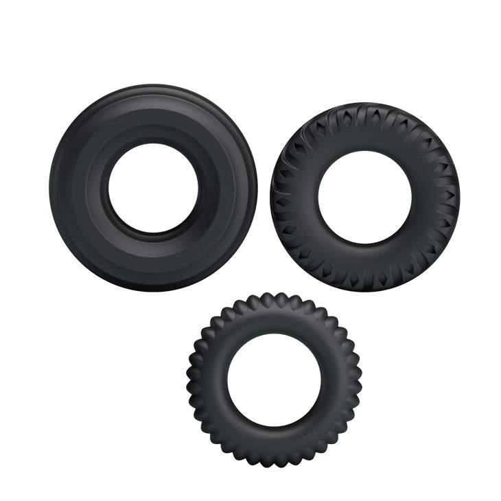 Baile Cock Ring Triple Pack Black