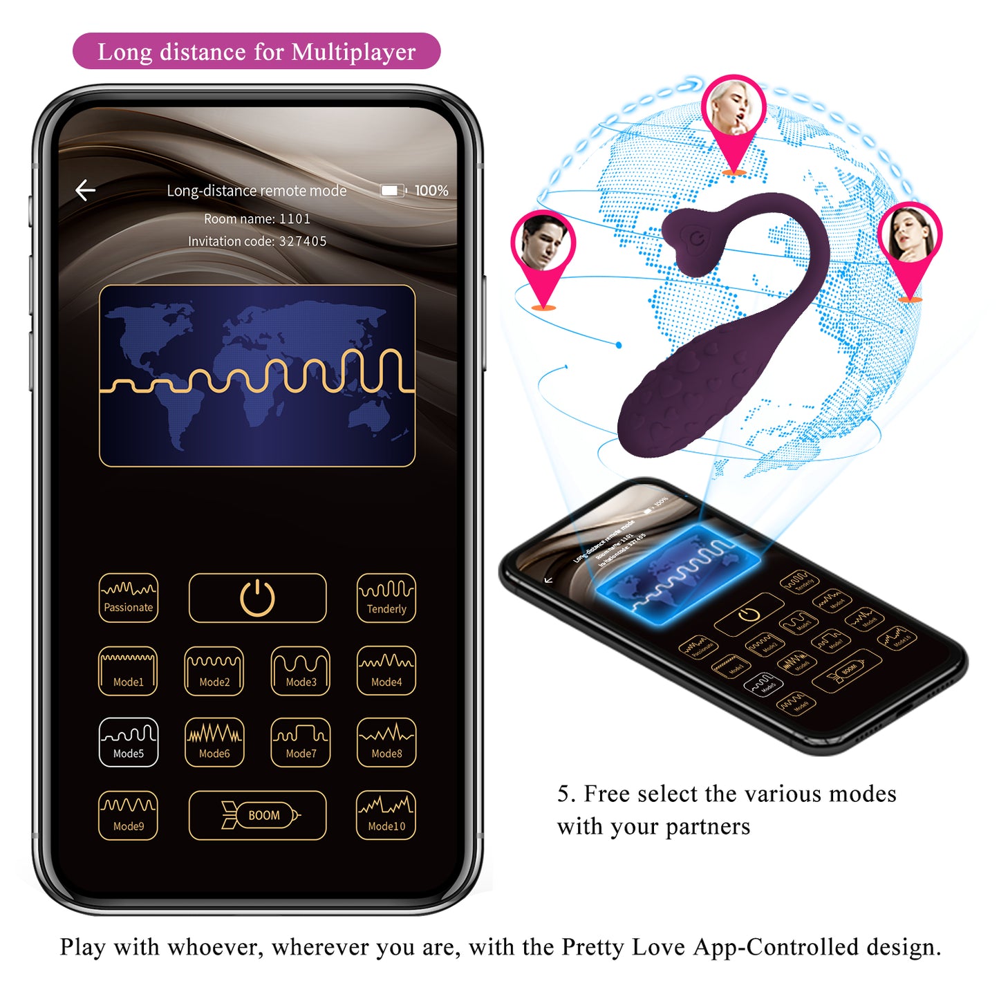 Pretty Love Fisherman Oval Shaped Egg Vibrator (App)