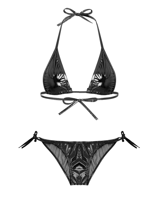 Love In Leather BIK003 Metallic Micro Bikini One Size - MULTIPLE COLOURS