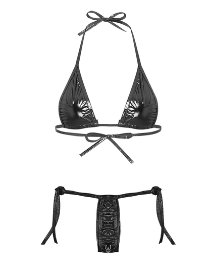 Love In Leather BIK004 Metallic Micro Bikini One Size - MULTIPLE COLOURS