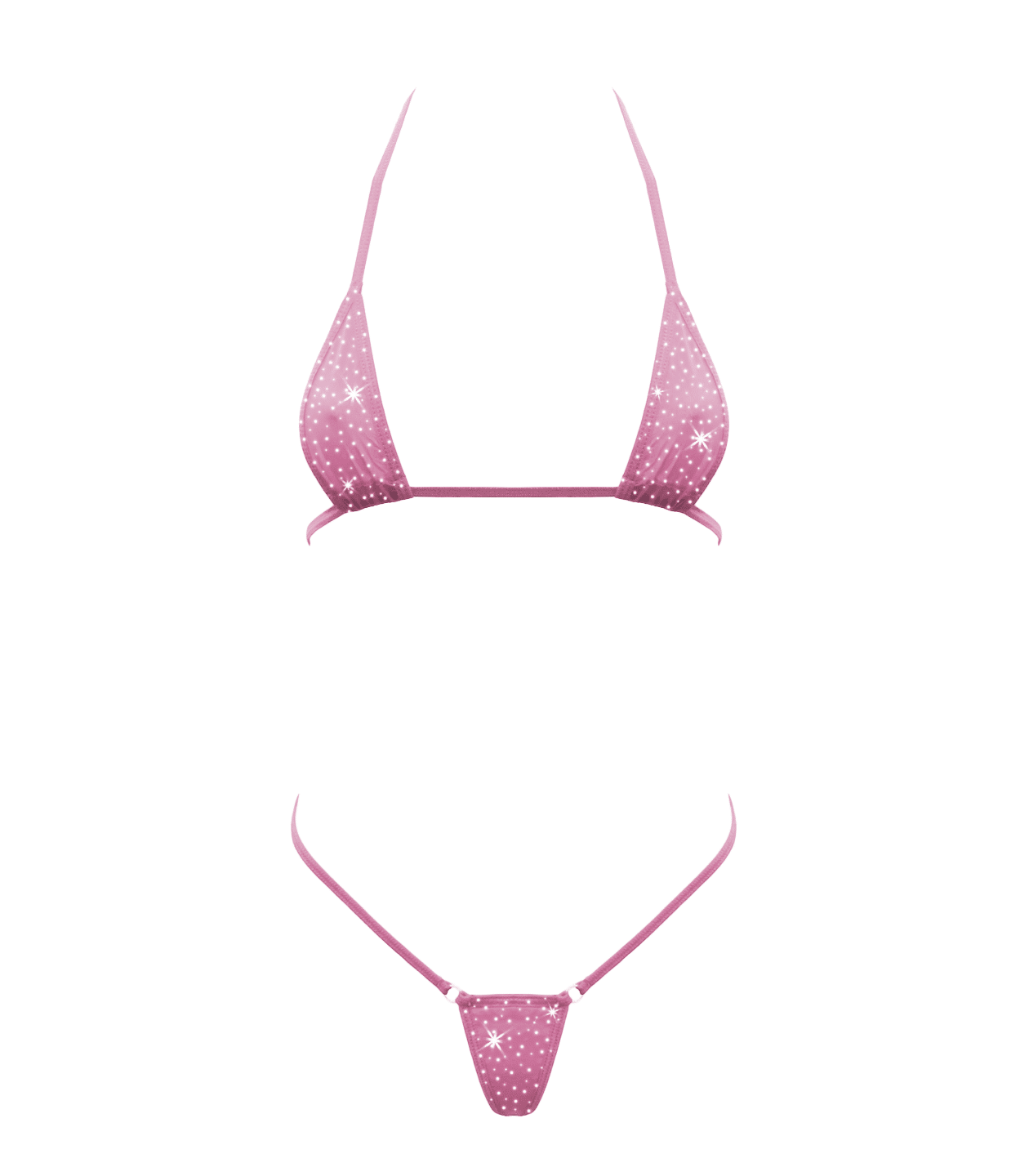 Love In Leather BIK005 Rhinestone Embellished Micro Bikini One Size - MULTIPLE COLOURS
