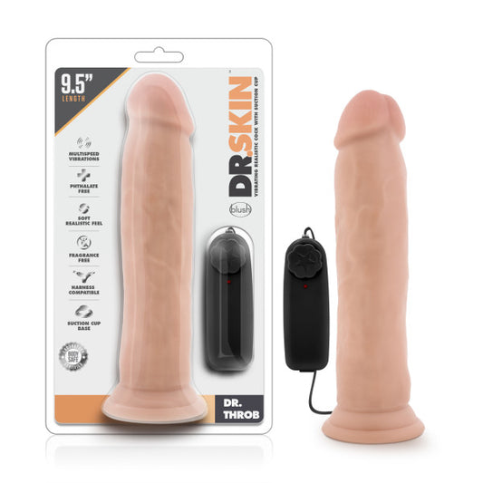Dr. Skin Dr. Throb 9.5" Vibrating Dong