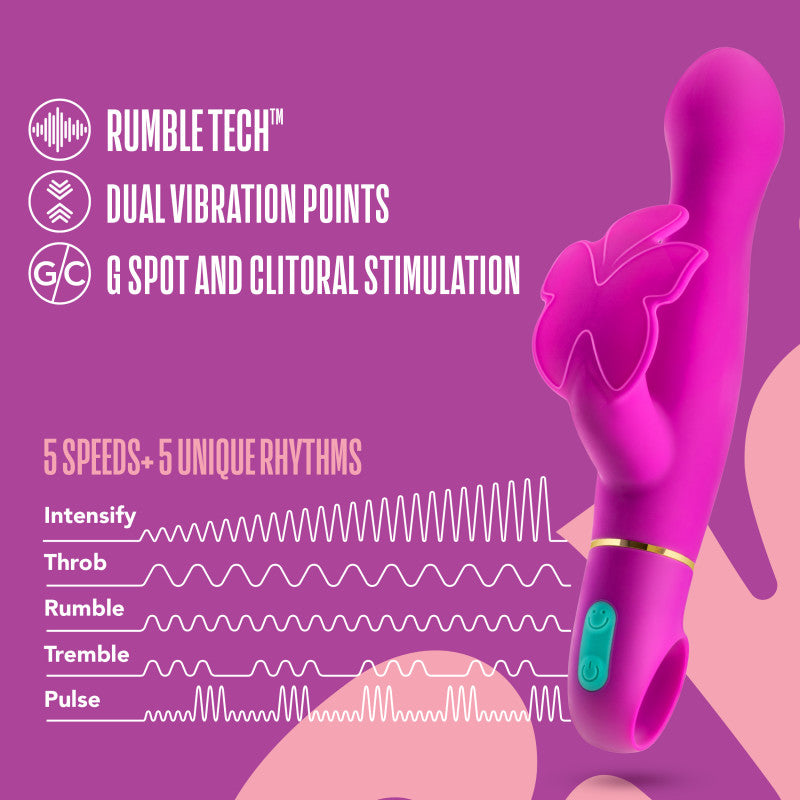 Blush Novelties | Aria Naughty AF - Plum 18.4cm Butterfly Vibrator